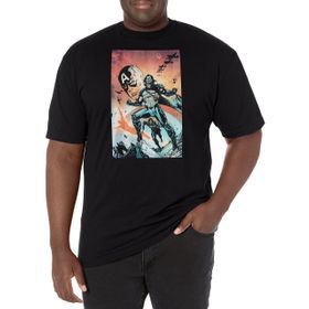 Marvel Big & Tall Klasik Captain America Jan19 Black Erkek T-shirt