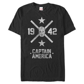 Marvel Big & Tall Klasik Captain Crossing Black Erkek T-shirt
