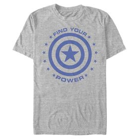 Marvel Big & Tall Klasik Captain Power Üst Kısa Kollu Athletic Heather Erkek T-shirt