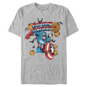 Marvel Big & Tall Klasik Captain Pumpkins Üst Kısa Kollu Athletic Heather Erkek T-shirt