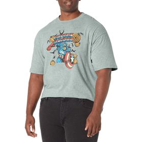 Marvel Big & Tall Klasik Captain Pumpkins Üst Kısa Kollu Athletic Heather Erkek T-shirt