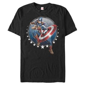 Marvel Big & Tall Klasik Captain Toss Black Erkek T-shirt