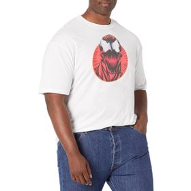 Marvel Big & Tall Klasik Carnage Face Üst Kısa Kollu Beyaz Erkek T-shirt