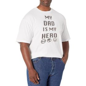 Marvel Big & Tall Klasik Dad is My Hero Üst Kısa Kollu Beyaz Erkek T-shirt