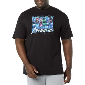 Marvel Big & Tall Klasik Electric Avengers Black Erkek T-shirt