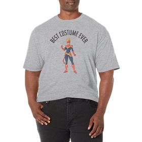 Marvel Big & Tall Klasik En İyi Kostüm Kaptan Üst Kısa Kollu Athletic Heather Erkek T-shirt