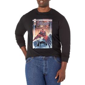 Marvel Big & Tall Klasik Falcon April18 Üst Kısa Kollu Siyah Erkek T-shirt