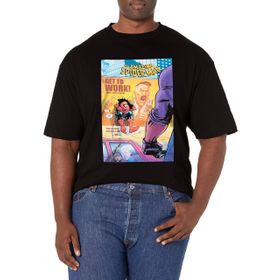 Marvel Big & Tall Klasik Get to Work Örümcek Adam Dec18 Üst Kısa Kollu Siyah Erkek T-shirt