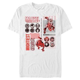 Marvel Big & Tall Klasik Glitched Heroes Üst Kısa Kollu Beyaz Erkek T-shirt