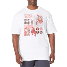 Marvel Big & Tall Klasik Glitched Heroes Üst Kısa Kollu Beyaz Erkek T-shirt