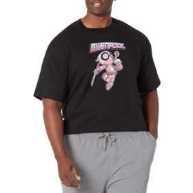 Marvel Big & Tall Klasik Gwenpool Chibi Üst Kısa Kollu Siyah Erkek T-shirt