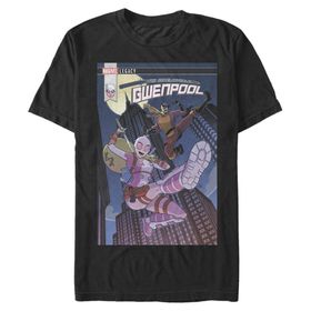 Marvel Big & Tall Klasik Gwenpool Jan18 Üst Kısa Kollu Siyah Erkek T-shirt