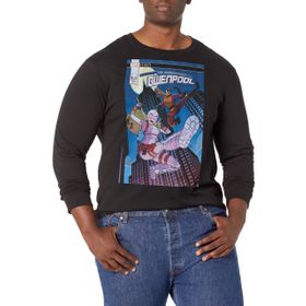 Marvel Big & Tall Klasik Gwenpool Jan18 Üst Kısa Kollu Siyah Erkek T-shirt