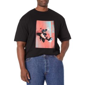 Marvel Big & Tall Klasik Halftone Thor Üst Kısa Kollu Siyah Erkek T-shirt