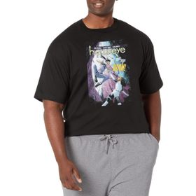 Marvel Big & Tall Klasik Hawkeye Kapak Üst Kısa Kollu Siyah Erkek T-shirt