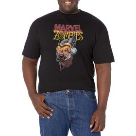 Marvel Big & Tall Klasik Head of Wasp Üst Kısa Kollu Siyah Erkek T-shirt