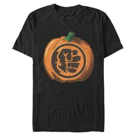 Marvel Big & Tall Klasik Hulk Pumpkin Üst Kısa Kollu Siyah Erkek T-shirt