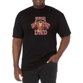 Marvel Big & Tall Klasik Invincible Dad Üst Kısa Kollu Siyah Erkek T-shirt