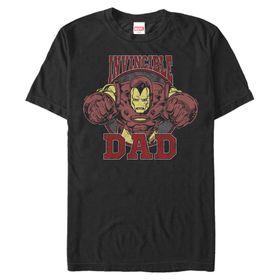 Marvel Big & Tall Klasik Invincible Dad Üst Kısa Kollu Siyah Erkek T-shirt