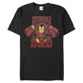 Marvel Big & Tall Klasik Invincible Dad Üst Kısa Kollu Siyah Erkek T-shirt