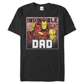 Marvel Big & Tall Klasik Invincible Dad Üst Kısa Kollu Siyah Erkek T-shirt