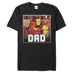 Marvel Big & Tall Klasik Invincible Dad Üst Kısa Kollu Siyah Erkek T-shirt