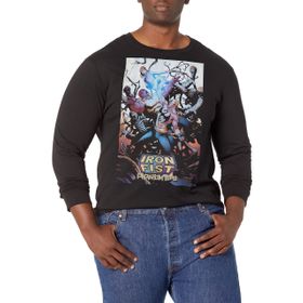 Marvel Big & Tall Klasik Iron Fist Dec18 Üst Kısa Kollu Siyah Erkek T-shirt