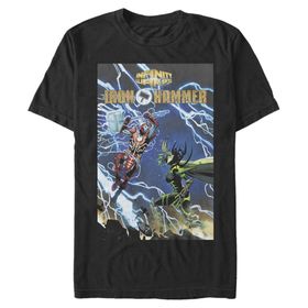 Marvel Big & Tall Klasik Iron Hammer Oct18 Üst Kısa Kollu Siyah Erkek T-shirt