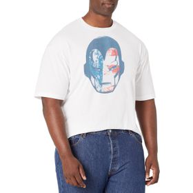 Marvel Big & Tall Klasik Iron Man Americana Üst Kısa Kollu Beyaz Erkek T-shirt