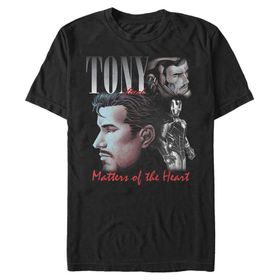 Marvel Big & Tall Klasik Iron Man Homage Üst Kısa Kollu Siyah Erkek T-shirt