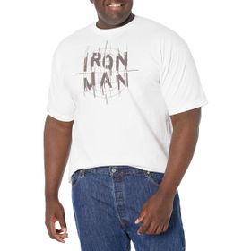 Marvel Big & Tall Klasik Iron Man Scope Üst Kısa Kollu Beyaz Erkek T-shirt