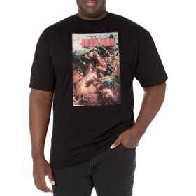 Marvel Big & Tall Klasik Iron Man Üst Kısa Kollu Siyah Erkek T-shirt