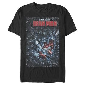 Marvel Big & Tall Klasik Iron Man Üst Kısa Kollu Siyah Erkek T-shirt