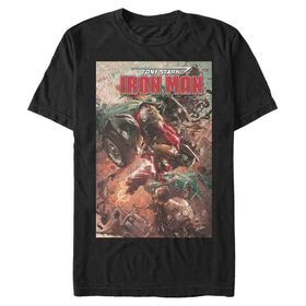 Marvel Big & Tall Klasik Iron Man Üst Kısa Kollu Siyah Erkek T-shirt