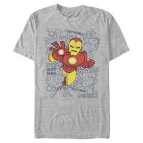 Marvel Big & Tall Klasik Ironman Retro Toss Üst Kısa Kollu Athletic Heather Erkek T-shirt