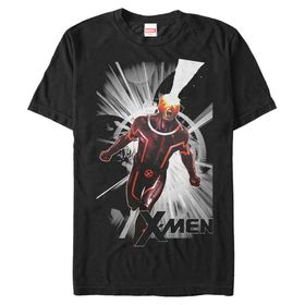 Marvel Big & Tall Klasik Leader Cyclops Üst Kısa Kollu Siyah Erkek T-shirt