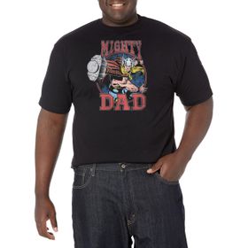 Marvel Big & Tall Klasik Mighty Dad Üst Kısa Kollu Siyah Erkek T-shirt