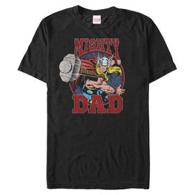 Marvel Big & Tall Klasik Mighty Dad Üst Kısa Kollu Siyah Erkek T-shirt