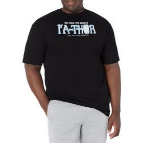 Marvel Big & Tall Klasik Mighty Fathor Üst Kısa Kollu Siyah Erkek T-shirt