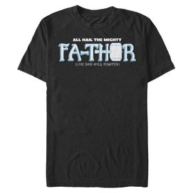 Marvel Big & Tall Klasik Mighty Fathor Üst Kısa Kollu Siyah Erkek T-shirt