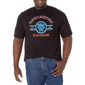 Marvel Big & Tall Klasik Mighty Panther Üst Kısa Kollu Siyah Erkek T-shirt