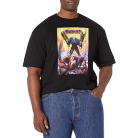 Marvel Big & Tall Klasik Miles Morales Örümcek Adam Üst Kısa Kollu Siyah Erkek T-shirt