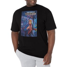 Marvel Big & Tall Klasik Miles Morales Üst Kısa Kollu Siyah Erkek T-shirt