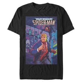 Marvel Big & Tall Klasik Miles Morales Üst Kısa Kollu Siyah Erkek T-shirt
