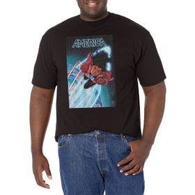 Marvel Big & Tall Klasik Missamerica Jan18 Black Erkek T-shirt