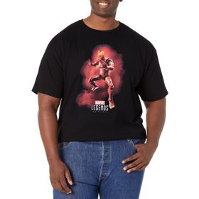 Marvel Big & Tall Klasik Ml Invincible Iron Man Black Erkek T-shirt