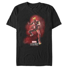 Marvel Big & Tall Klasik Ml Invincible Iron Man Black Erkek T-shirt