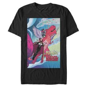 Marvel Big & Tall Klasik Moongirl Jan19 Üst Kısa Kollu Siyah Erkek T-shirt