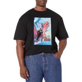 Marvel Big & Tall Klasik Moongirl Jan19 Üst Kısa Kollu Siyah Erkek T-shirt