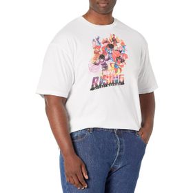 Marvel Big & Tall Klasik Mrsw Grup Posteri Üst Kısa Kollu Beyaz Erkek T-shirt